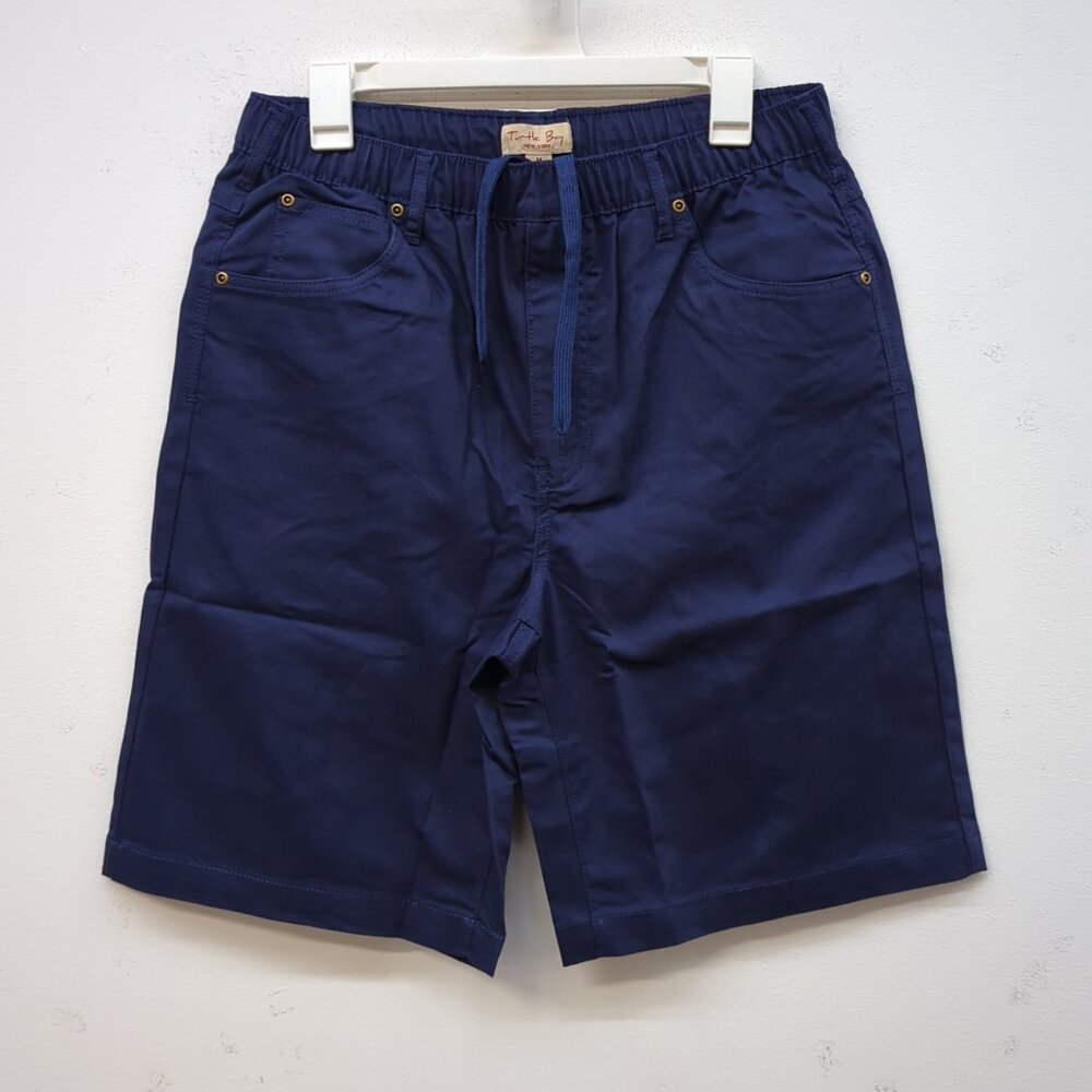 Turtle Bay New York Twill Stretch Waist Pull On 5 Pocket Men's Shorts M Navy